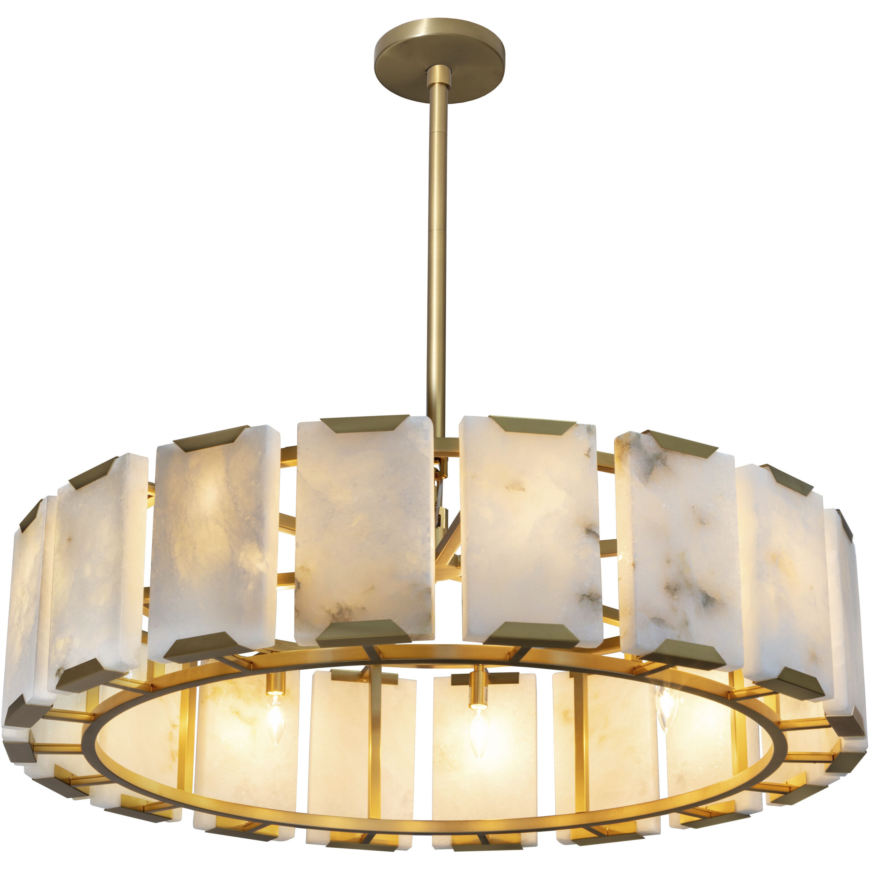 Rovira LED Cream / Brushed Gold Chandelier Ceiling Light